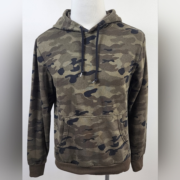 Old Navy Men's Camouflage Olive Pullover Hoody Drawstring Soft Outdoor, sz SM - Picture 1 of 15